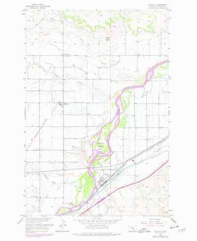 United States Geological Survey Huntley, MT (1956, 24000-Scale) digital map