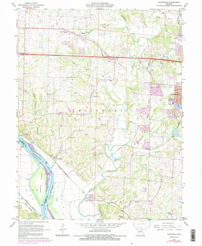 United States Geological Survey Huntsdale, MO (1967, 24000-Scale) digital map