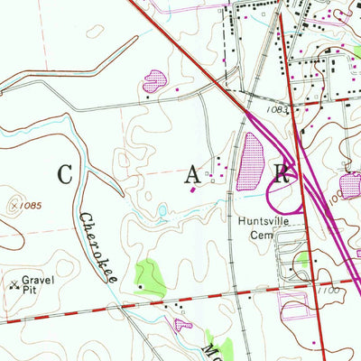 United States Geological Survey Huntsville, OH (1960, 24000-Scale) digital map