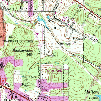 United States Geological Survey Huntsville, TX (1963, 24000-Scale) digital map