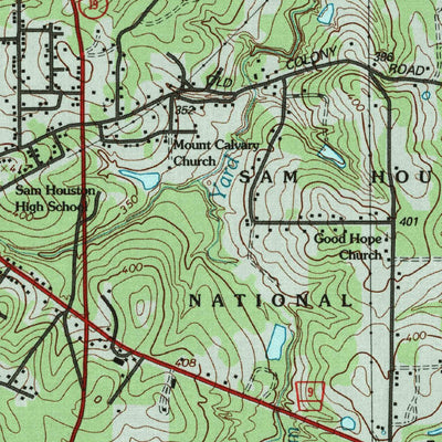 United States Geological Survey Huntsville, TX (1997, 24000-Scale) digital map