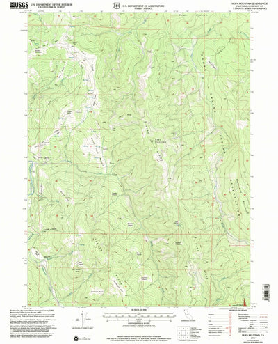 United States Geological Survey Hupa Mountain, CA (1997, 24000-Scale) digital map