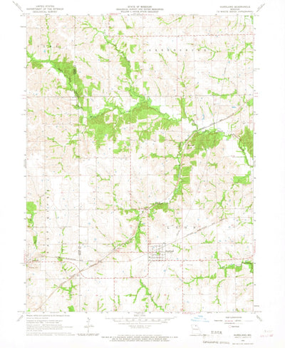 United States Geological Survey Hurdland, MO (1966, 24000-Scale) digital map