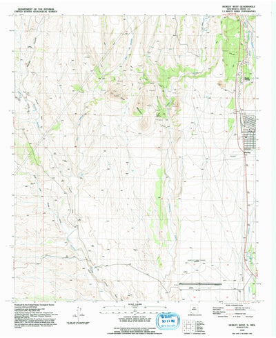 United States Geological Survey Hurley West, NM (1992, 24000-Scale) digital map