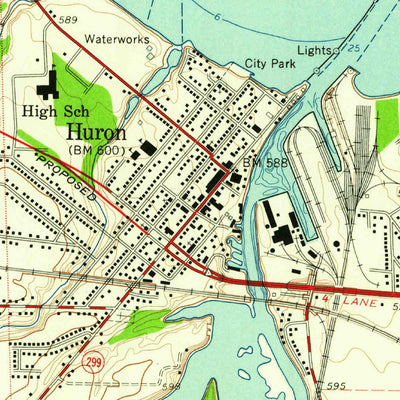 United States Geological Survey Huron, OH (1959, 24000-Scale) digital map