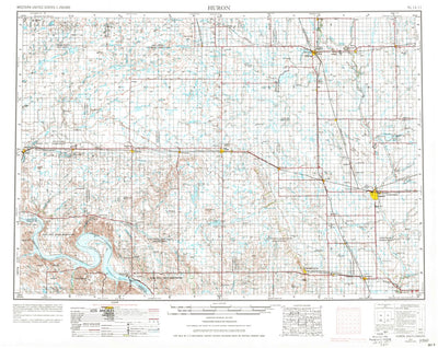 United States Geological Survey Huron, SD (1954, 250000-Scale) digital map