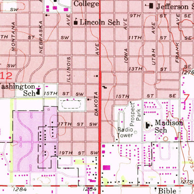 United States Geological Survey Huron, SD (1957, 24000-Scale) digital map