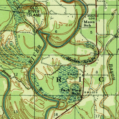 United States Geological Survey Hurricane, LA (1935, 62500-Scale) digital map
