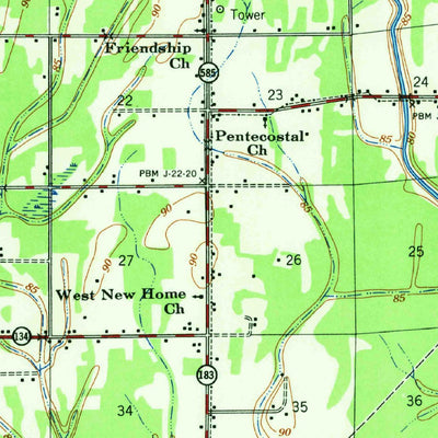 United States Geological Survey Hurricane, LA (1958, 62500-Scale) digital map