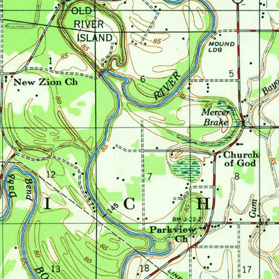 United States Geological Survey Hurricane, LA (1958, 62500-Scale) digital map