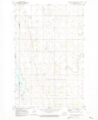 United States Geological Survey Hurricane Lake East, ND (1971, 24000-Scale) digital map