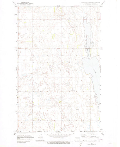 United States Geological Survey Hurricane Lake West, ND (1971, 24000-Scale) digital map