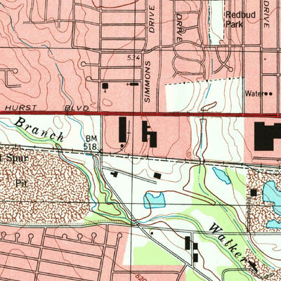 United States Geological Survey Hurst, TX (1995, 24000-Scale) digital map