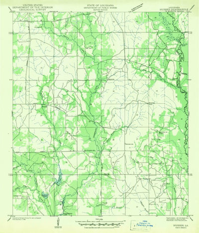 United States Geological Survey Husser, LA (1942, 31680-Scale) digital map