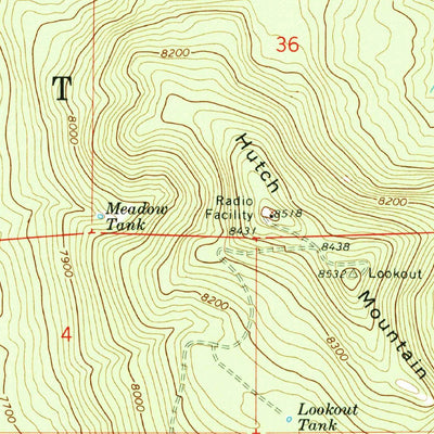 United States Geological Survey Hutch Mountain, AZ (1965, 24000-Scale) digital map
