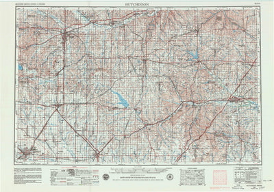 United States Geological Survey Hutchinson, KS (1955, 250000-Scale) digital map