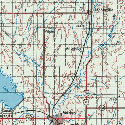 United States Geological Survey Hutchinson, KS (1955, 250000-Scale) digital map