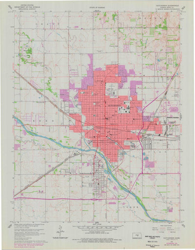 United States Geological Survey Hutchinson, KS (1960, 24000-Scale) digital map