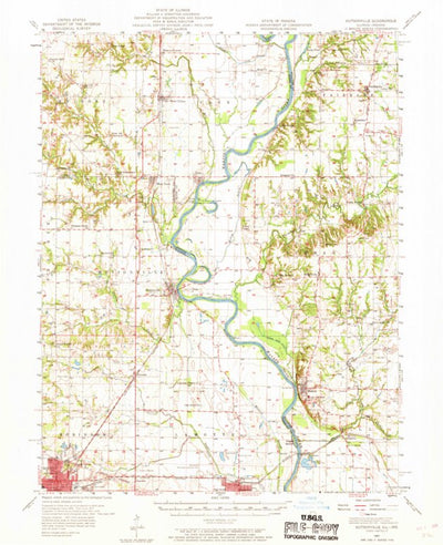 United States Geological Survey Hutsonville, IL-IN (1957, 62500-Scale) digital map