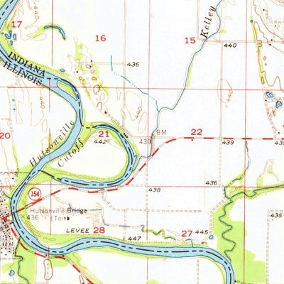 United States Geological Survey Hutsonville, IL-IN (1957, 62500-Scale) digital map