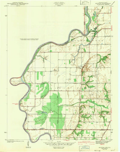 United States Geological Survey Hutton, IN-IL (1942, 24000-Scale) digital map