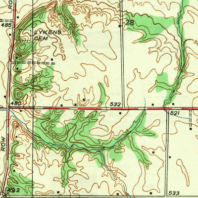 United States Geological Survey Hutton, IN-IL (1942, 24000-Scale) digital map