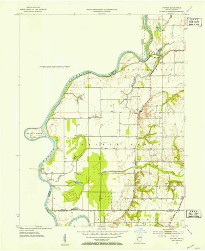 United States Geological Survey Hutton, IN-IL (1952, 24000-Scale) digital map