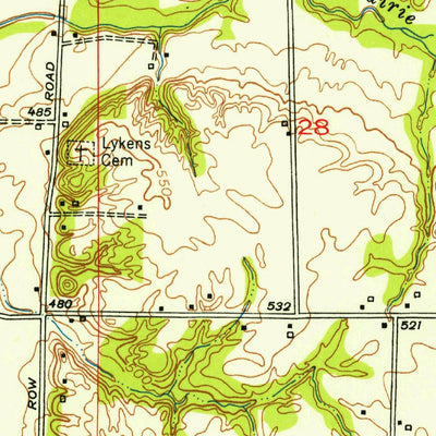United States Geological Survey Hutton, IN-IL (1952, 24000-Scale) digital map