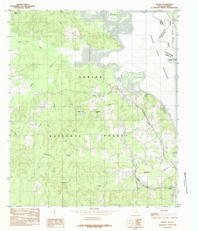 United States Geological Survey Huxley, TX-LA (1984, 24000-Scale) digital map