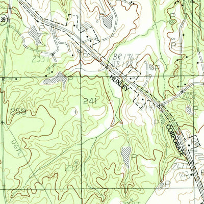 United States Geological Survey Huxley, TX-LA (1984, 24000-Scale) digital map