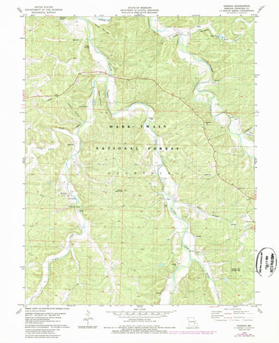 United States Geological Survey Huzzah, MO (1978, 24000-Scale) digital map