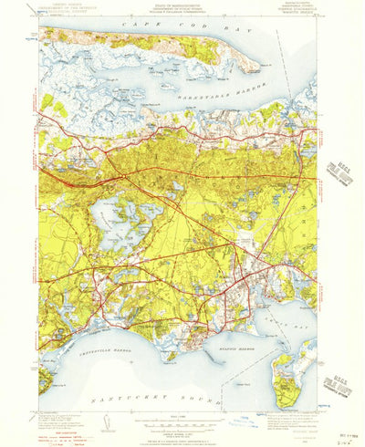 United States Geological Survey Hyannis, MA (1950, 31680-Scale) digital map