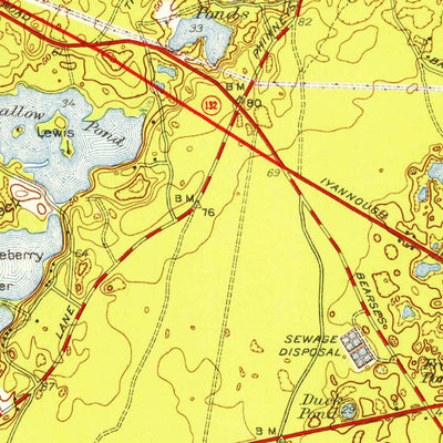 United States Geological Survey Hyannis, MA (1950, 31680-Scale) digital map