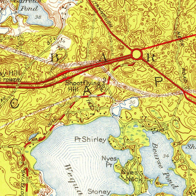 United States Geological Survey Hyannis, MA (1950, 31680-Scale) digital map