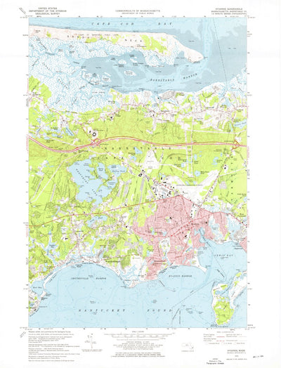 United States Geological Survey Hyannis, MA (1974, 24000-Scale) digital map