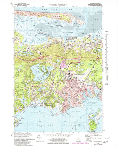 United States Geological Survey Hyannis, MA (1974, 25000-Scale) digital map