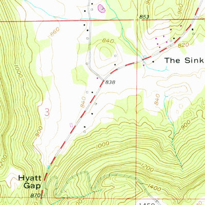 United States Geological Survey Hyatt Gap, AL (1958, 24000-Scale) digital map