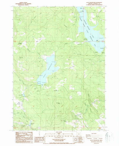 United States Geological Survey Hyatt Reservoir, OR (1988, 24000-Scale) digital map