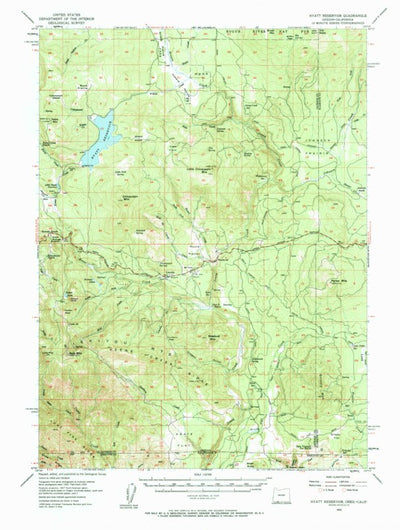 United States Geological Survey Hyatt Reservoir, OR-CA (1955, 62500-Scale) digital map