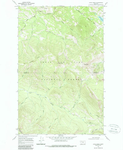 United States Geological Survey Hyde Creek, MT (1968, 24000-Scale) digital map
