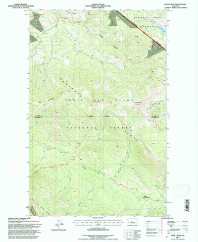 United States Geological Survey Hyde Creek, MT (1995, 24000-Scale) digital map