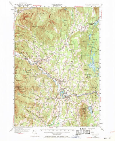 United States Geological Survey Hyde Park, VT (1953, 62500-Scale) digital map