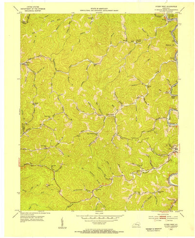 United States Geological Survey Hyden West, KY (1953, 24000-Scale) digital map