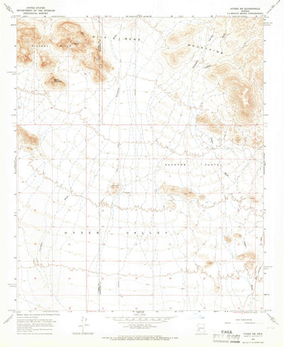 United States Geological Survey Hyder NE, AZ (1964, 24000-Scale) digital map