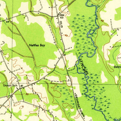 United States Geological Survey Hyman, SC (1946, 62500-Scale) digital map