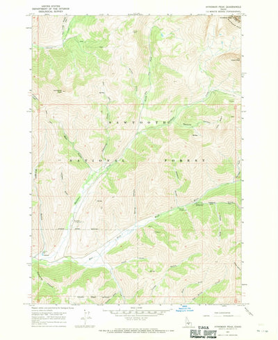 United States Geological Survey Hyndman Peak, ID (1967, 24000-Scale) digital map