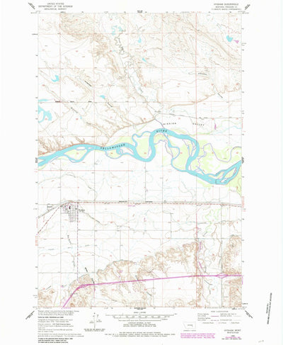 United States Geological Survey Hysham, MT (1960, 24000-Scale) digital map