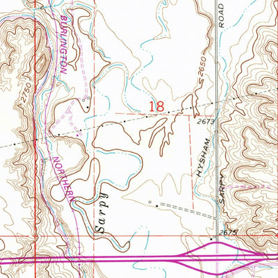 United States Geological Survey Hysham, MT (1960, 24000-Scale) digital map