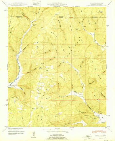 United States Geological Survey Hytop, AL-TN (1951, 24000-Scale) digital map