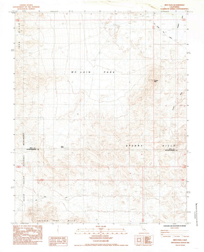 United States Geological Survey Ibex Pass, CA (1984, 24000-Scale) digital map